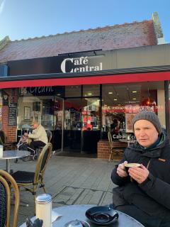 Warm up coffee on the way to the pier at Bognor Regis